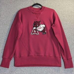 Hillflint Arkansas Razorbacks Chenille Patch Sweatshirt Size Medium Crimson Red